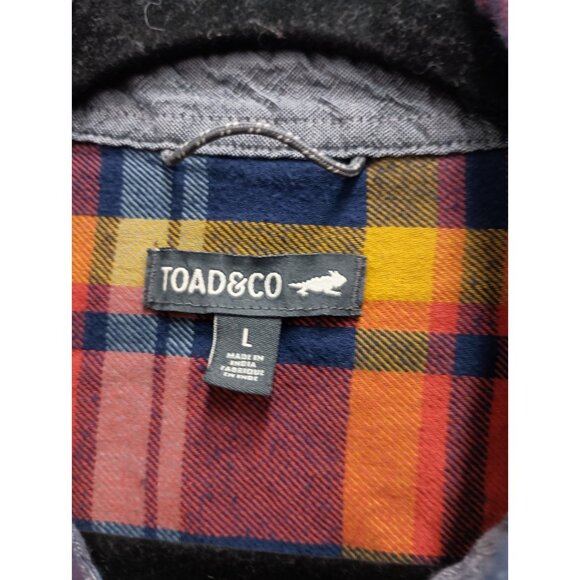 Toad&Co Mens Shirt Size Large Multi Plaid Flannel Long Sleeve Button Down Casual - Picture 3 of 8